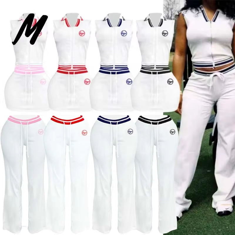 Clothing Manufacturers Custom Logo Polo Vest Top and Skirt Set Tracksuits Women Clothing Loungewear 2 Piece Set Women Sets