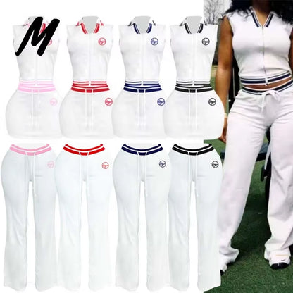 Clothing Manufacturers Custom Logo Polo Vest Top and Skirt Set Tracksuits Women Clothing Loungewear 2 Piece Set Women Sets