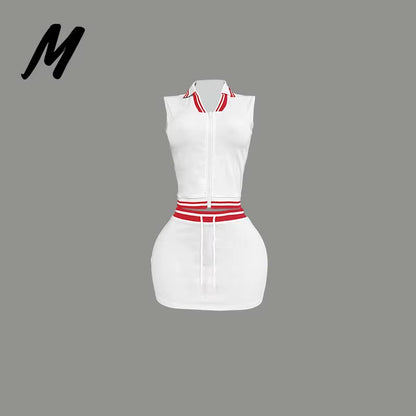 Clothing Manufacturers Custom Logo Polo Vest Top and Skirt Set Tracksuits Women Clothing Loungewear 2 Piece Set Women Sets