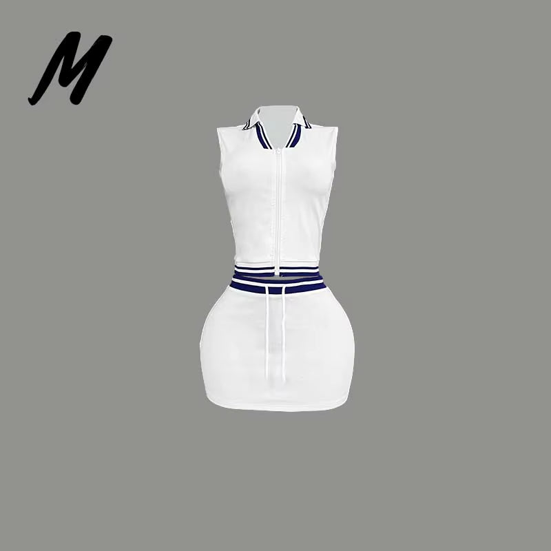 Clothing Manufacturers Custom Logo Polo Vest Top and Skirt Set Tracksuits Women Clothing Loungewear 2 Piece Set Women Sets