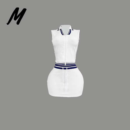Clothing Manufacturers Custom Logo Polo Vest Top and Skirt Set Tracksuits Women Clothing Loungewear 2 Piece Set Women Sets