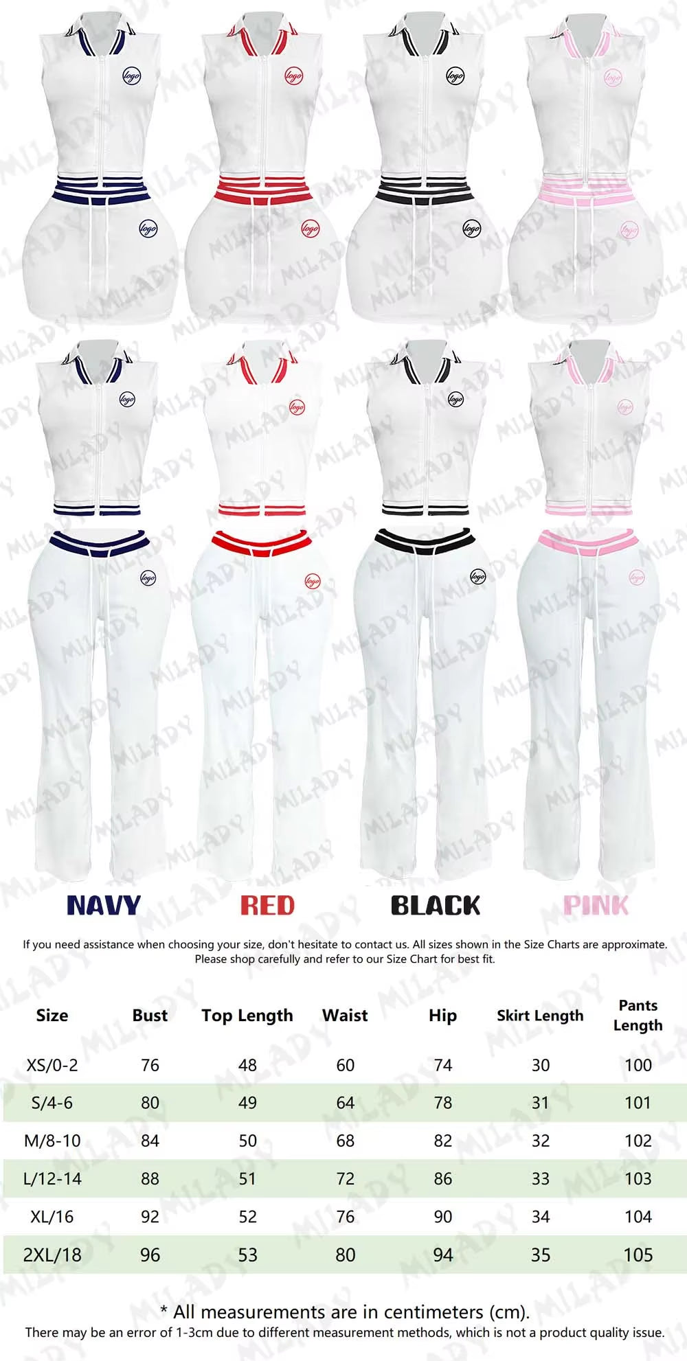 Clothing Manufacturers Custom Logo Polo Vest Top and Skirt Set Tracksuits Women Clothing Loungewear 2 Piece Set Women Sets